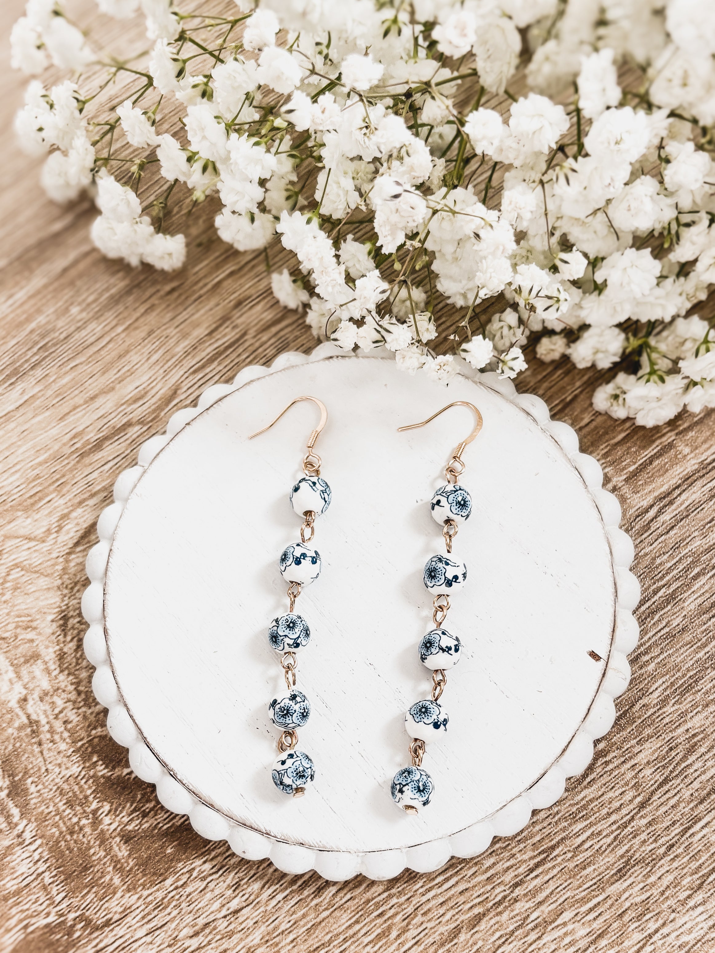 Beautiful Porcelain Drop Earrings